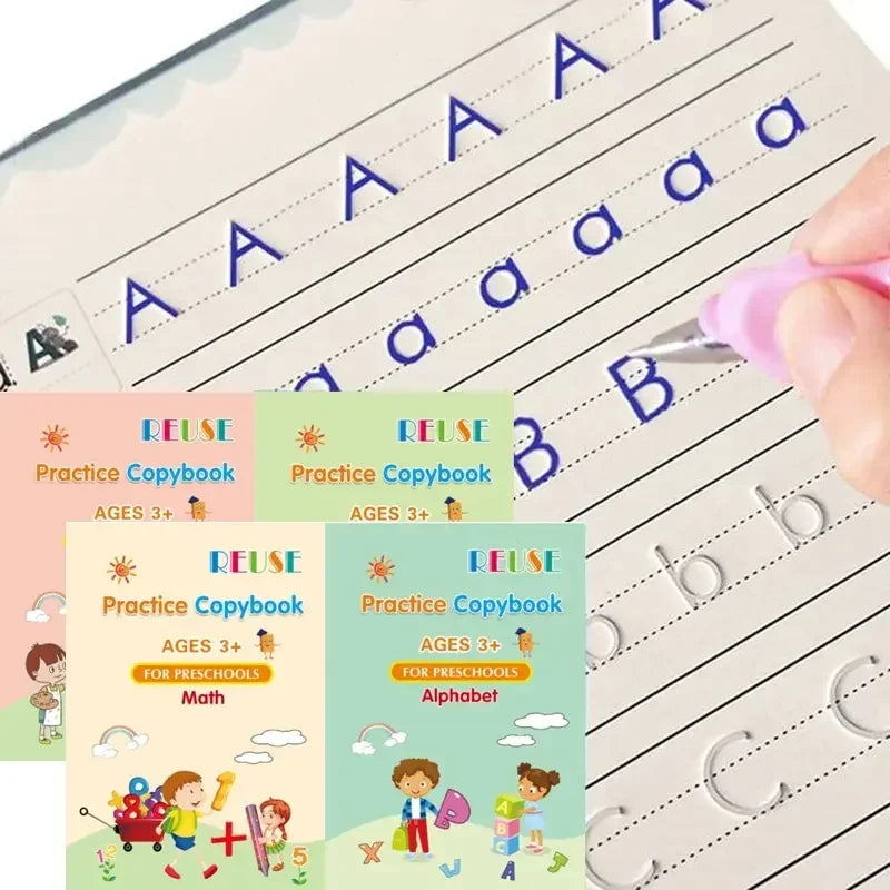 Reusable Copybook Drawing Toys for Children Montessori Pen Control Training Writing Sticker Learning Educational Toy Kids Gift